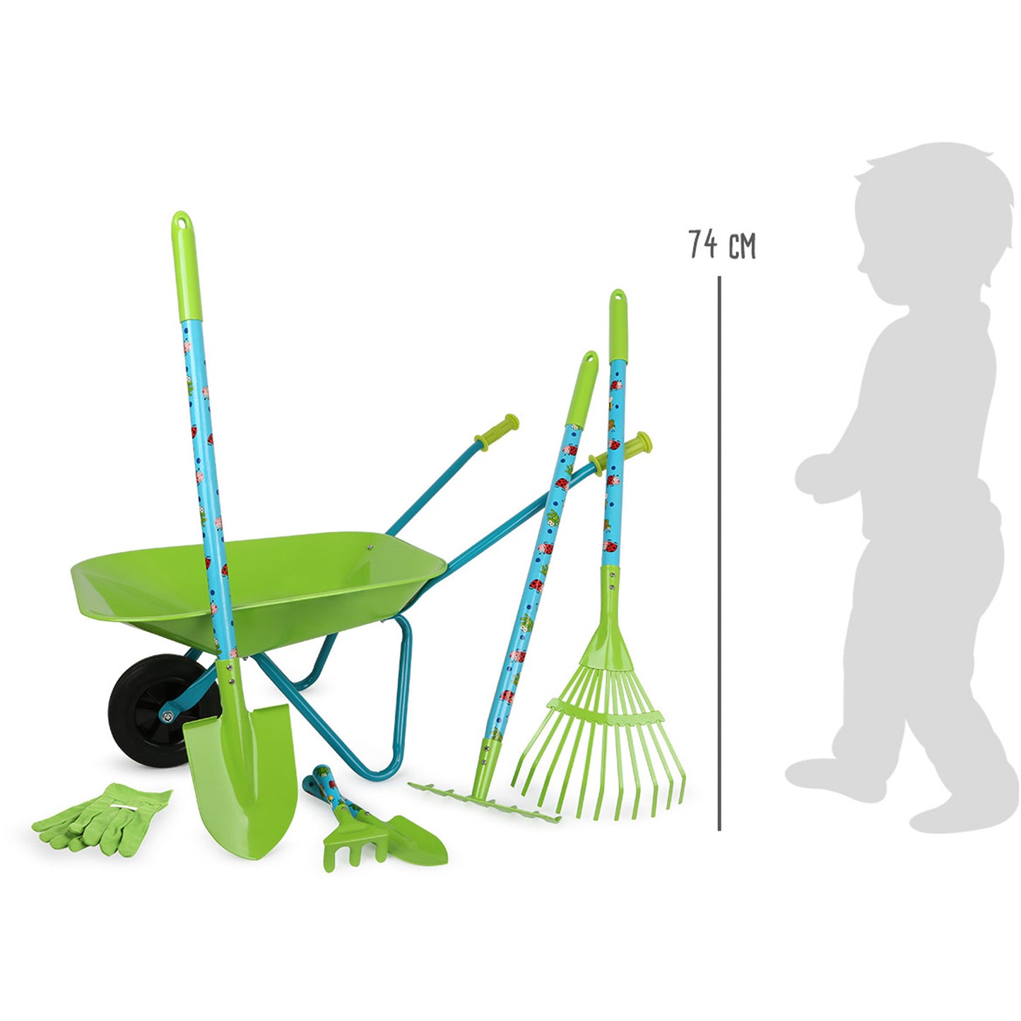 Gardening Toolset with Wheelbarrow